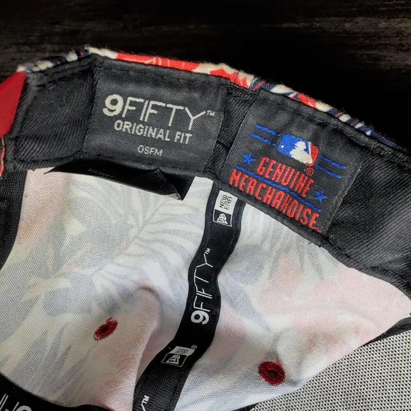 New Era MLB NY Yankees Snapback Hat OSFM Original Fit Adjustable Red Tropical - Picture 6 of 15